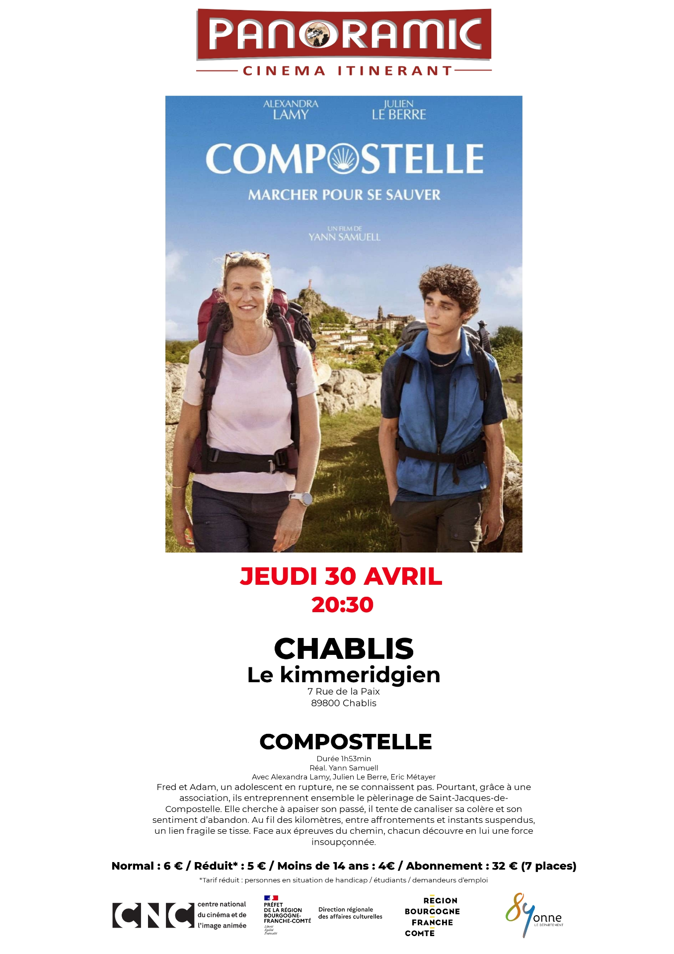 affiche du film avec les deux acteurs principaux Alexandra LAMY et Julien LE BERRE