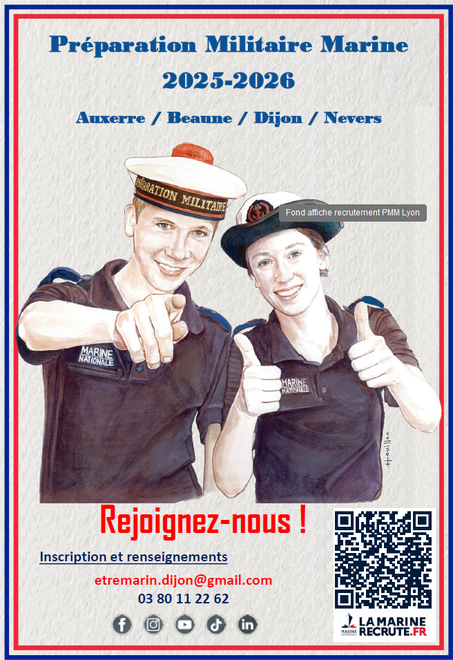 Affiche 1 homme une femme représentés en habit de la marine nationale