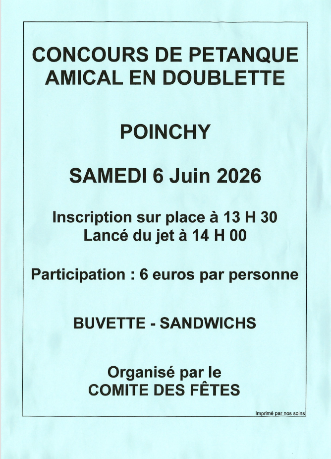 AFFICHE COMITE DES FETES DE POINCHY 