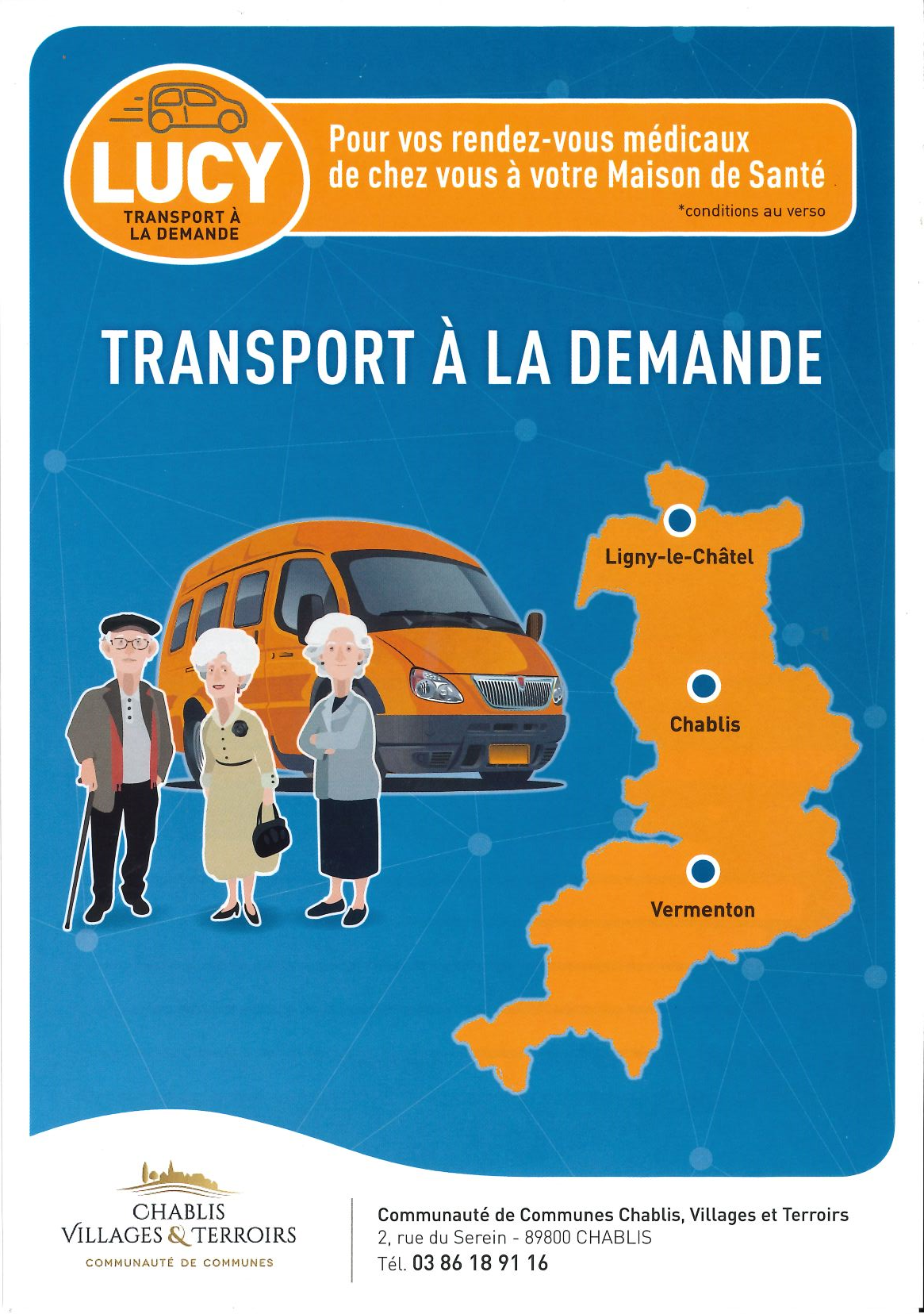 3 personnes agées  carte et bus orange